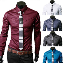 Brand Clothing Men Dress Shirts Men Fashion Luxury Business Stylish Slim Fit Long Sleeve Casual Shirt Chemise Homme Plaid Camisa