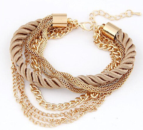 Fashionable Rope Chain Decoration Bracelet For Girl Six Color Hot Selling Bracelet For Summer Party Special Accessory