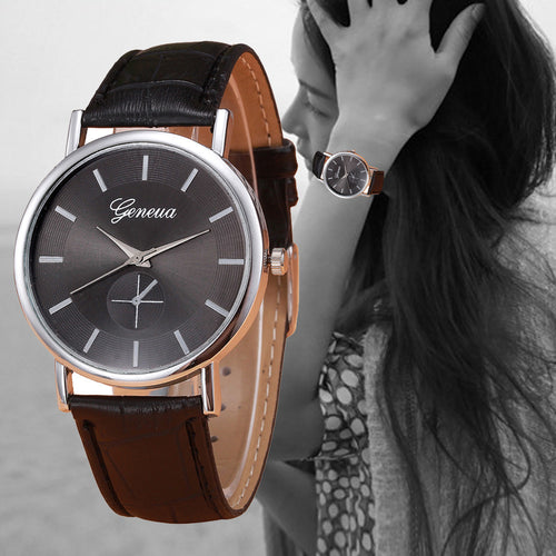 Retro Design Leather Band wristwatch Analog Alloy Quartz watch Ladies Watches Women relojes mujer 2017 montre femme quartz-watch