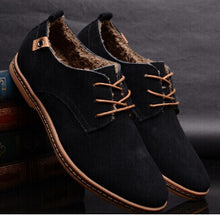 Plus Size 39-47 Fashion Men Shoes Casual Winter With Plush Warm Leather Shoes Flat Lace-up Ankle Boots  p9a140