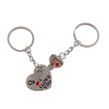 New 1 Pair Couple I LOVE YOU Letter Keychain Heart Key Ring Silver Plated Lovers Love Key Chain Souvenirs Valentine's Day gif ln