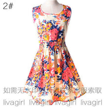 Summer Style Women Dress 2016 Thin Mini O-Neck Sleeveless Short  A Line WOMEN DRESS Plus Size XXL Printed Party Dresses Vestidos