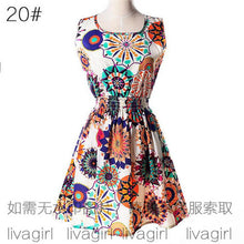 Summer Style Women Dress 2016 Thin Mini O-Neck Sleeveless Short  A Line WOMEN DRESS Plus Size XXL Printed Party Dresses Vestidos