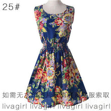 Summer Style Women Dress 2016 Thin Mini O-Neck Sleeveless Short  A Line WOMEN DRESS Plus Size XXL Printed Party Dresses Vestidos