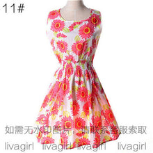 Summer Style Women Dress 2016 Thin Mini O-Neck Sleeveless Short  A Line WOMEN DRESS Plus Size XXL Printed Party Dresses Vestidos