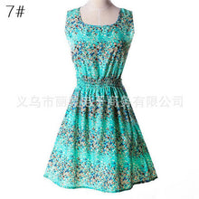 Summer Style Women Dress 2016 Thin Mini O-Neck Sleeveless Short  A Line WOMEN DRESS Plus Size XXL Printed Party Dresses Vestidos