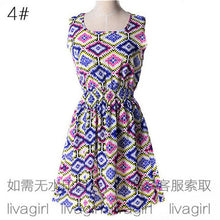 Summer Style Women Dress 2016 Thin Mini O-Neck Sleeveless Short  A Line WOMEN DRESS Plus Size XXL Printed Party Dresses Vestidos