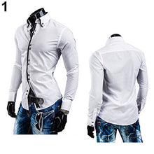 Fashion Men Luxury Casual Stylish Slim Fit Long Sleeve Casual Dress Shirt