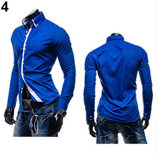 Fashion Men Luxury Casual Stylish Slim Fit Long Sleeve Casual Dress Shirt