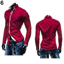 Fashion Men Luxury Casual Stylish Slim Fit Long Sleeve Casual Dress Shirt