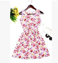 Hot Pink Flower New Spring Summer Plus Size Women Clothing 2016 fashion Floral Print Pattern Cute dresses vestidos