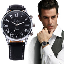 Hot Sale!relogio masculino de Luxury watch men famous brand 2017 New PU Leather Analog business clock Quartz Wrist Watch Black