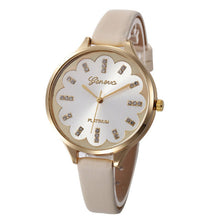 Fashion Watches Women Geneva Flower Crystal Dial Clock Ultra Thin Leather Belt Female Quartz Wrist Watch Waterproof Reloj Mujer