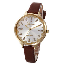 Fashion Watches Women Geneva Flower Crystal Dial Clock Ultra Thin Leather Belt Female Quartz Wrist Watch Waterproof Reloj Mujer