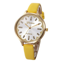 Fashion Watches Women Geneva Flower Crystal Dial Clock Ultra Thin Leather Belt Female Quartz Wrist Watch Waterproof Reloj Mujer