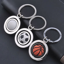 3D Sports Rotating Soccer Golf Basketball Football Keychain Ring Keyring Key Fob