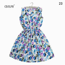 Brand Fashion Women New Apricot Sleeveless Round Neck Florals Print Pleated Dress 2015 Saias Femininas Summer Clothing