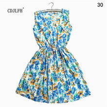 Brand Fashion Women New Apricot Sleeveless Round Neck Florals Print Pleated Dress 2015 Saias Femininas Summer Clothing