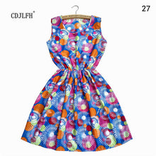 Brand Fashion Women New Apricot Sleeveless Round Neck Florals Print Pleated Dress 2015 Saias Femininas Summer Clothing