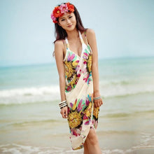 Summer Bathing Suit Cover Up Bikini Swimwear Print Chiffon Beach Pareo Sexy Swimsuit Beachwear For Women