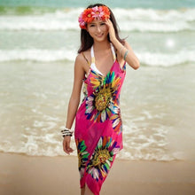 Summer Bathing Suit Cover Up Bikini Swimwear Print Chiffon Beach Pareo Sexy Swimsuit Beachwear For Women