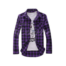 Korean Style Mens Stylish Slim Fit Casual Plaid Check Shirt WY2703