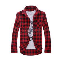 Korean Style Mens Stylish Slim Fit Casual Plaid Check Shirt WY2703