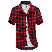 Red And Black Plaid Shirt Men Shirt Summer Style New Chemise Hommer Casual Mens Dress Shirts Fashion Camisa Social Shirt Men