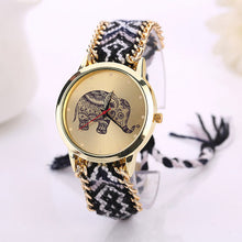 watch women luxury brand 2017 Lady Elephant Pattern Weaved Rope Band casual bracelet Quartz watch Dialwatch Gift  montre femme