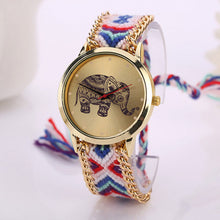 watch women luxury brand 2017 Lady Elephant Pattern Weaved Rope Band casual bracelet Quartz watch Dialwatch Gift  montre femme