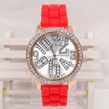 Hot Sale Silicone Watch Women Ladies Crystal Dress Quartz Wristwatches Clock Relogio Feminino M-046