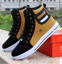 Men shoes 2016 new autumn pu leather men casual shoes Breathable High Top Lace-Up men flat with shoes