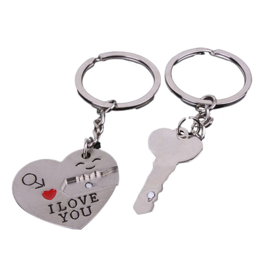 Cute Couple I LOVE YOU Heart Keychain Ring Keyring Key Chain Lover Delicate Gift New