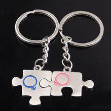 2 pcs FashionablePuzzle Lover Key Chain Keyfob Couples Romantic Keychain  Car Key Ring For Valentine's Day Day Gift  17291