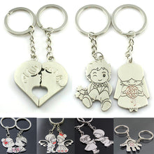 New Arrival 1 Pair/Set Women Couple Key Ring Cartoon Lover Keychain Fashion Valentines Gift 9 Style