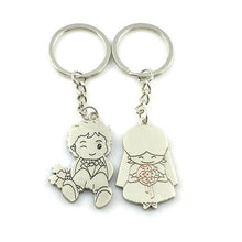 New Arrival 1 Pair/Set Women Couple Key Ring Cartoon Lover Keychain Fashion Valentines Gift 9 Style