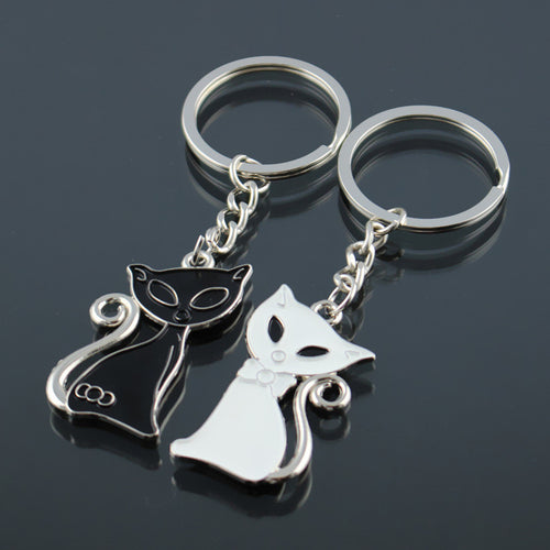 Cat Keychain Cute Dog Gift Lovers Couples Key Chain Ring Cover Holder Trinket Chaveiro Llaveros Sleutelhangers Brelok Anahtarlik