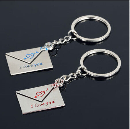 1Pair Men Women Valentine Alloy Lover Key Ring Baseball Cap Envelope whistle rabbit Shape Couple Keychain 15 Styles