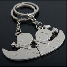 1Pair Men Women Valentine Alloy Lover Key Ring Baseball Cap Envelope whistle rabbit Shape Couple Keychain 15 Styles