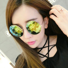 2017 New Arrival brand Round Stainless Steel Women Adult Polycarbonate alloy oversize frame Sunglasses 5948