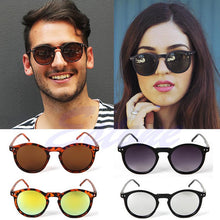 [LvDing] Women Men Round Metal Frame Mirror Lens Cats Eye Sunglasses Unisex