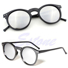 [LvDing] Women Men Round Metal Frame Mirror Lens Cats Eye Sunglasses Unisex