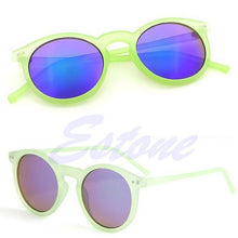 [LvDing] Women Men Round Metal Frame Mirror Lens Cats Eye Sunglasses Unisex