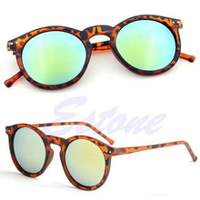 [LvDing] Women Men Round Metal Frame Mirror Lens Cats Eye Sunglasses Unisex