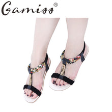 Gamiss Bling Rhinestone Flats Women Sandals Beach Women Flip Flops Summer Casual Flats Shoes Comfort Shoes Ladies Flat Slippers