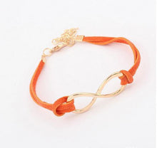 Fashion Simple Bow Infinity Bangle Charm Leather Bracelets Cheap Jewelry Wholesale For Women Gift 5B098