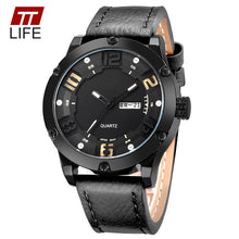 TTLIFE Fashion Sports Men' s Leather Watch Strap Waterproof Quartz Watches Luxury Wrist Watch Men Famous Brand Day Date Display