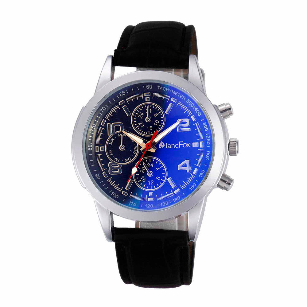 Mens Watches Luxury Faux Crocidile Leather Quartz Watch Famous Brand Men Blue Ray Glass Wristwatch Sport Watches relogio hour