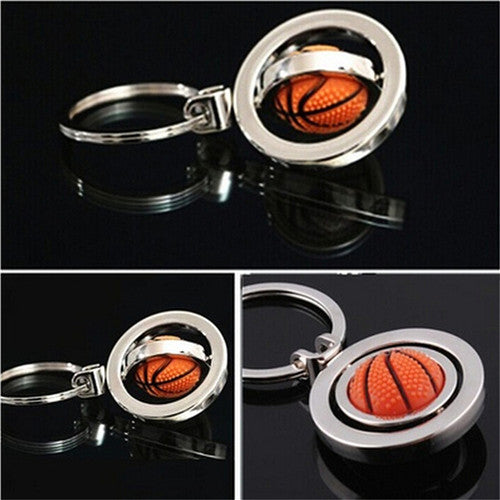 3D Sports Rotating Basketball football soccer Keychain Keyring Ring Key Fob Ball Gifts For Men Wholesale 1Pcs