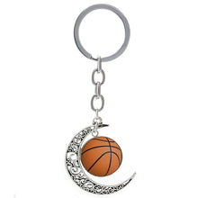 Summer Beach Volleyball picture moon pendant keychain casual sports football basketball rugby tennis golf key chain ring T255